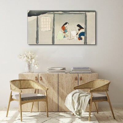 Working in a Traditional Japanese Village Canvas Wall art