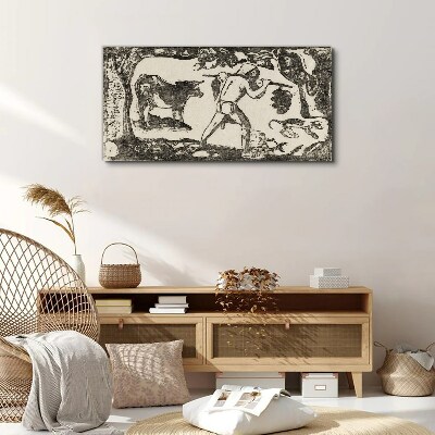 Pastoral scene with cattle Canvas Wall art