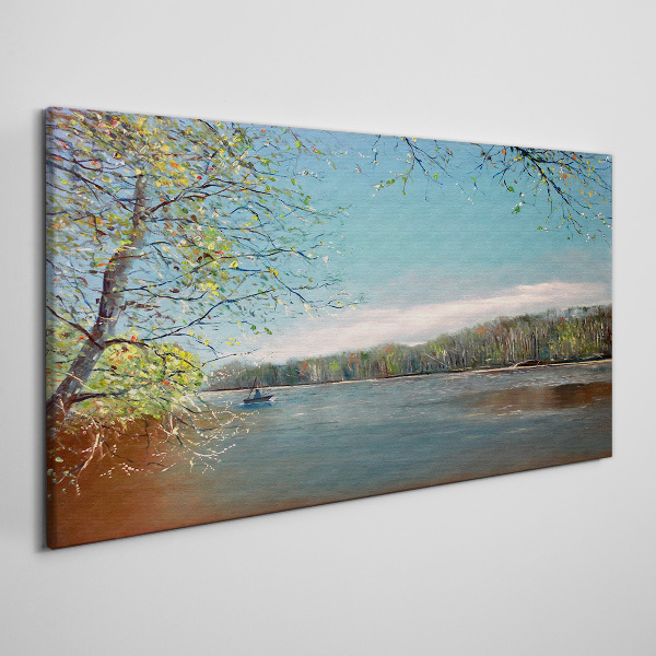 A peaceful landscape by the river Canvas print