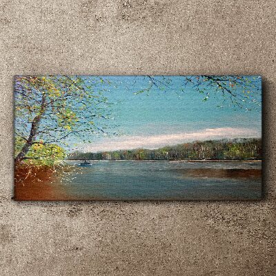 A peaceful landscape by the river Canvas print