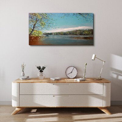 A peaceful landscape by the river Canvas print
