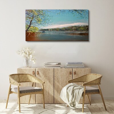 A peaceful landscape by the river Canvas print