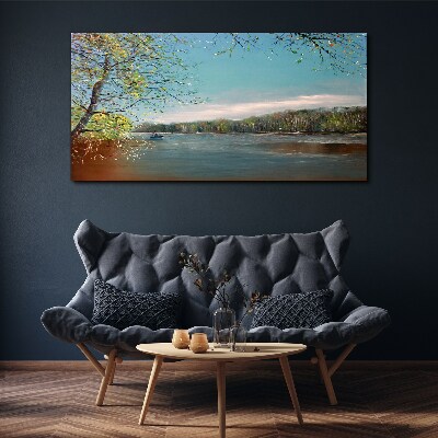 A peaceful landscape by the river Canvas print