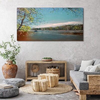 A peaceful landscape by the river Canvas print