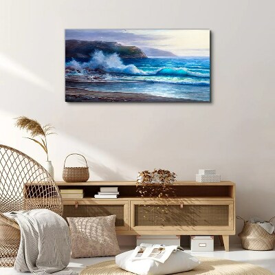 Coast ocean waves Canvas print