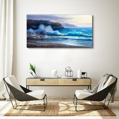 Coast ocean waves Canvas print