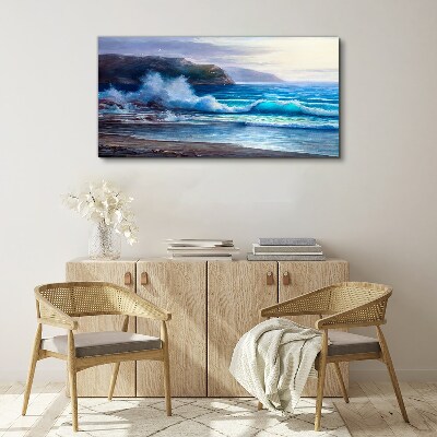 Coast ocean waves Canvas print