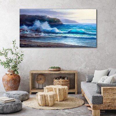 Coast ocean waves Canvas print