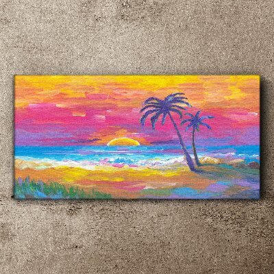 Tropical sunset over the sea Canvas print
