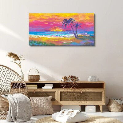 Tropical sunset over the sea Canvas print
