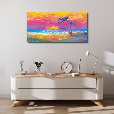 Tropical sunset over the sea Canvas print
