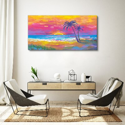 Tropical sunset over the sea Canvas print