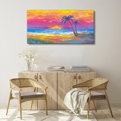 Tropical sunset over the sea Canvas print
