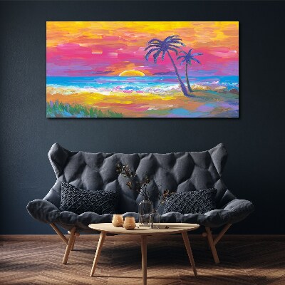 Palm beach sunset Canvas print
