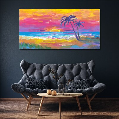 Tropical sunset over the sea Canvas print