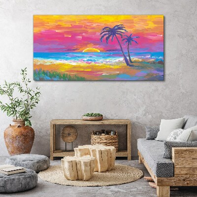 Tropical sunset over the sea Canvas print