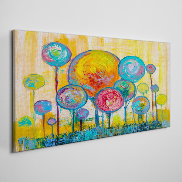 Colorful circles against the sun Canvas print