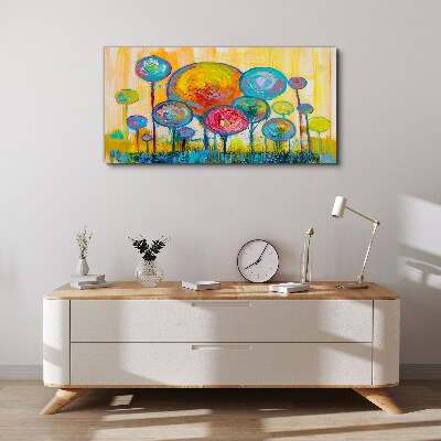Colorful circles against the sun Canvas print