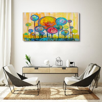 Colorful circles against the sun Canvas print