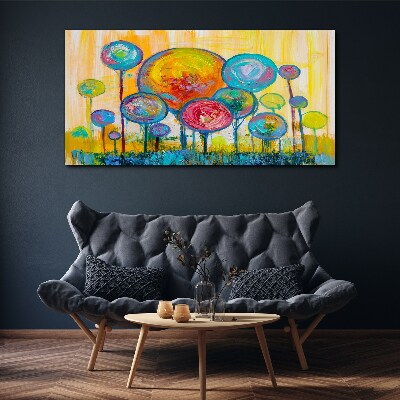 Colorful circles against the sun Canvas print