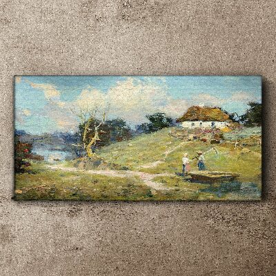 Rural Scenery with Fishermen Canvas print