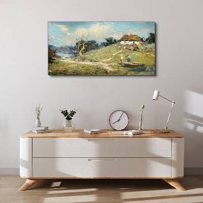 Rural Scenery with Fishermen Canvas print