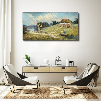 Rural Scenery with Fishermen Canvas print