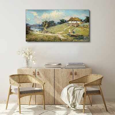 Rural Scenery with Fishermen Canvas print
