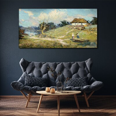 Rural Scenery with Fishermen Canvas print