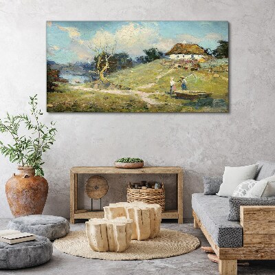 Rural Scenery with Fishermen Canvas print