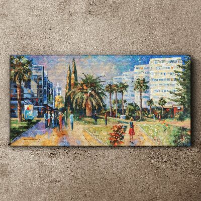 Tropical landscape of a city walk Canvas print