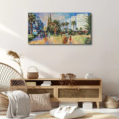 Tropical landscape of a city walk Canvas print