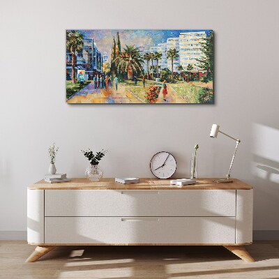 Tropical landscape of a city walk Canvas print
