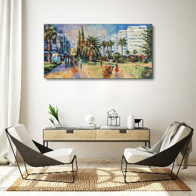 Tropical landscape of a city walk Canvas print