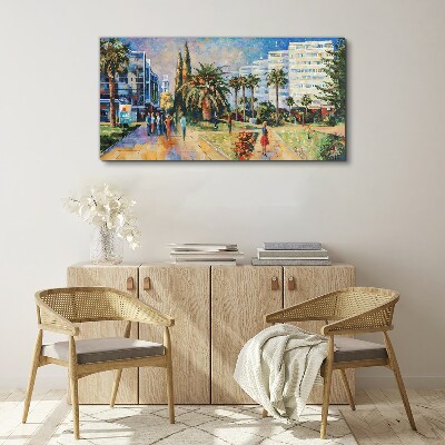 Tropical landscape of a city walk Canvas print