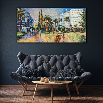 Tropical landscape of a city walk Canvas print