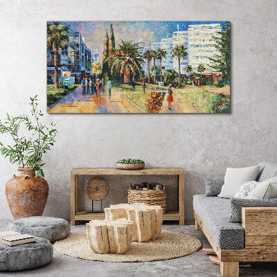 Tropical landscape of a city walk Canvas print