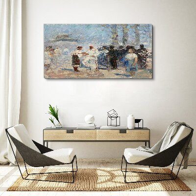 Meeting in the countryside Canvas Wall art