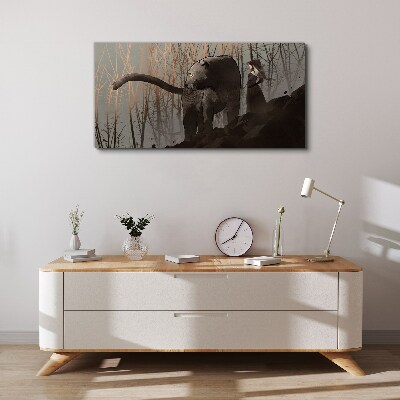 Black Panther and the Mysterious Figure Canvas Wall art
