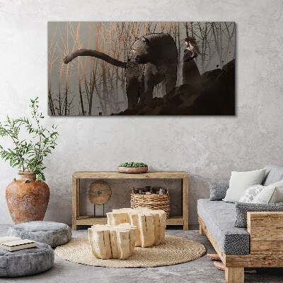 Black Panther and the Mysterious Figure Canvas Wall art