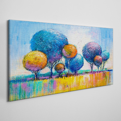 Colorful trees in the summer sun Canvas Wall art