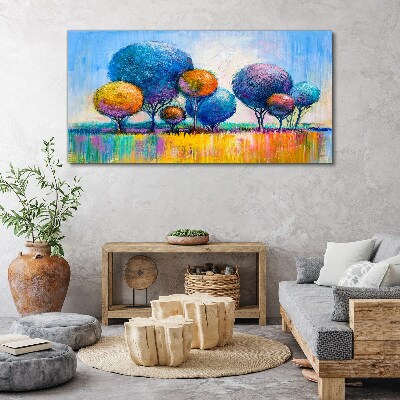 Painting abstraction trees Canvas Wall art