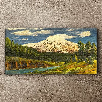 Mountain landscape with a river Canvas Wall art
