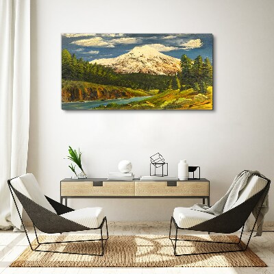 Mountain landscape with a river Canvas Wall art