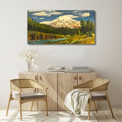 Mountain landscape with a river Canvas Wall art