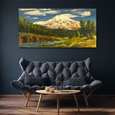Mountain landscape with a river Canvas Wall art