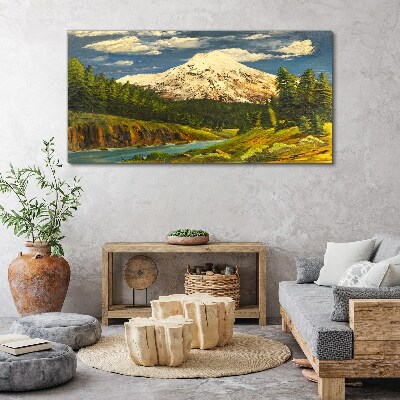 Mountain landscape with a river Canvas Wall art
