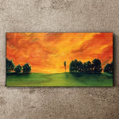 Tree sunset sky Canvas Wall art