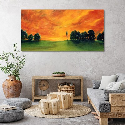 Tree sunset sky Canvas Wall art