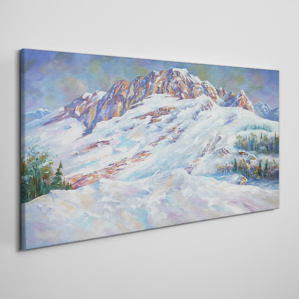 Winter mountain landscape Canvas Wall art